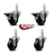 Service Caster 3'' Hard Rubber Wheel Swivel 7/8'' Square Stem Caster Set 2 Brakes, 4PK SCC-SQ20S314-HRS-PLB-78-2-S-2 - alternate 4